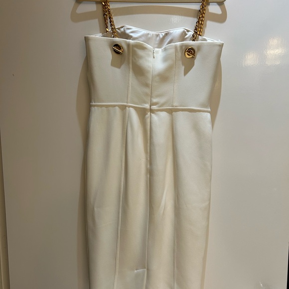 Tom Ford winter white midi dress with gold chain straps - NWOT - Picture 4 of 6